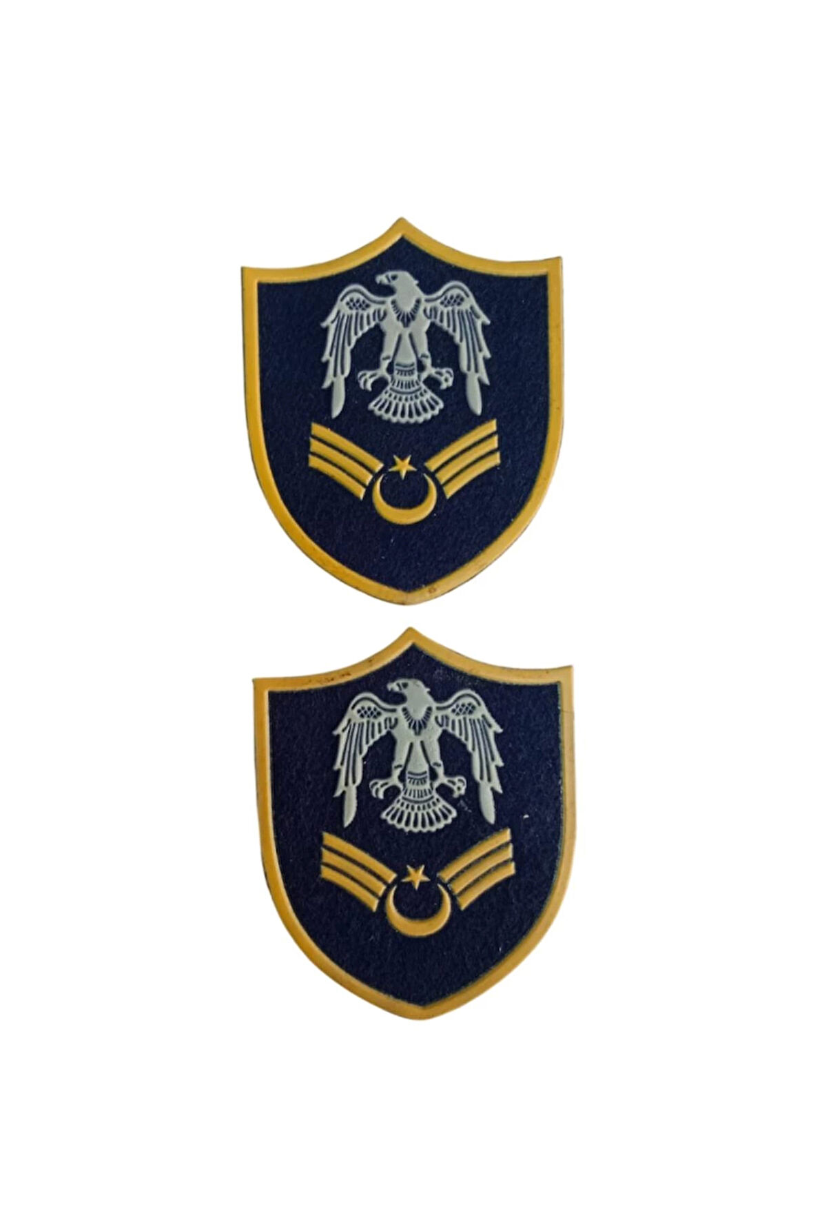 Hava Kuvvetleri Astsubay Kidemlicavus Lacivert Zemin Kartal Nakisli Plastik Mini Yelek Rutbesi