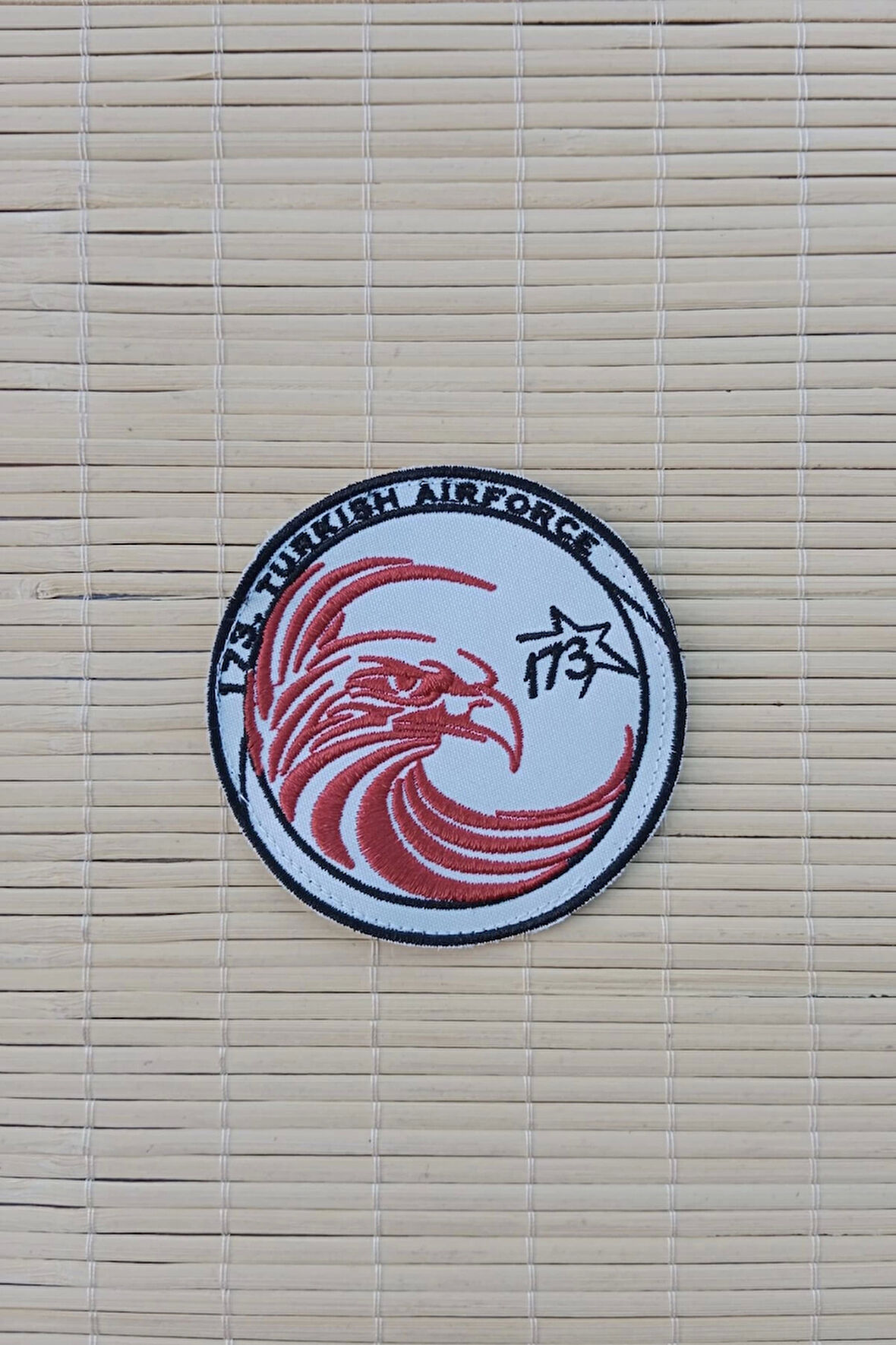 173. turkish airforce yazili kartal logolu fermateks dokuma nakis islemeli arma patch pec