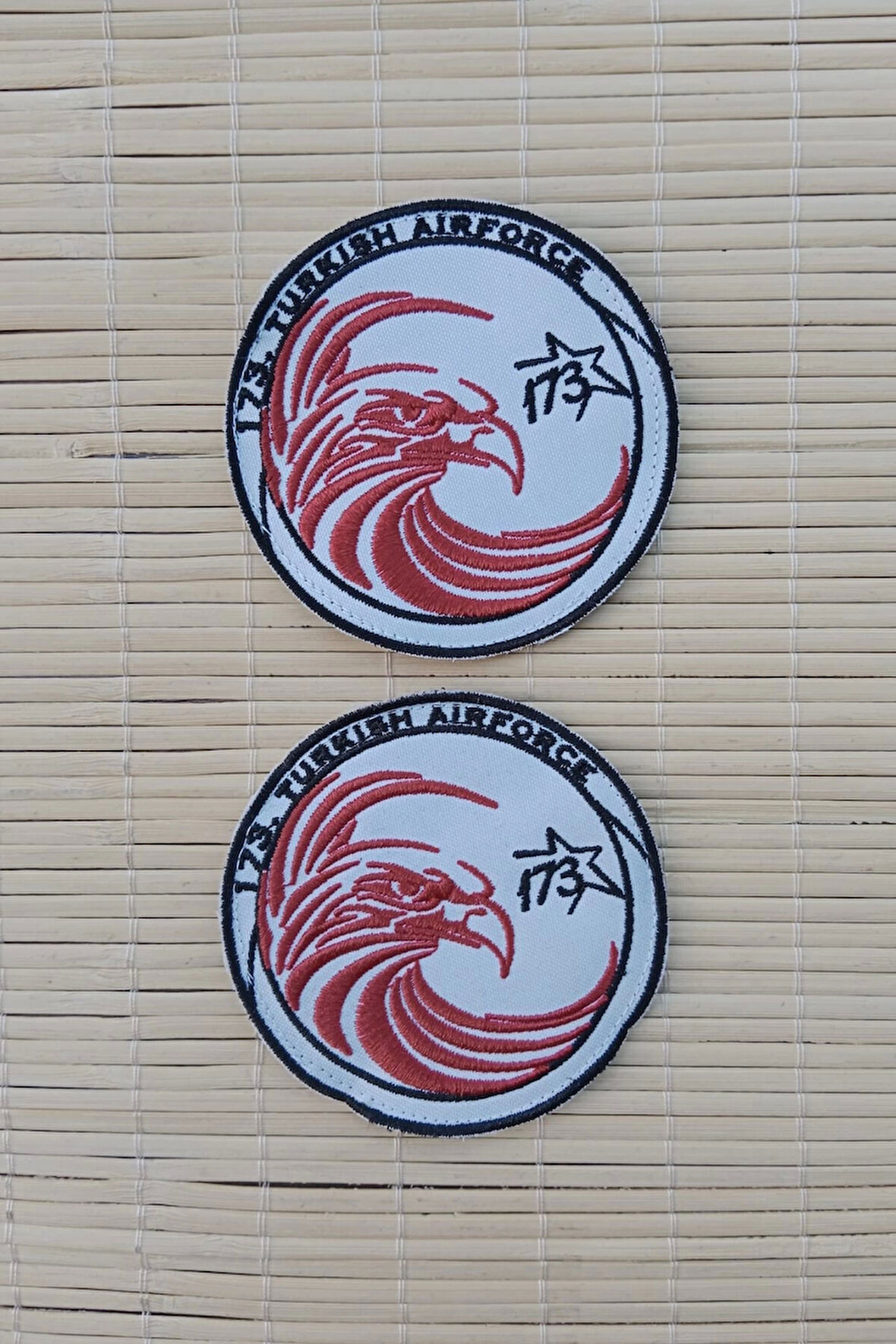 173. turkish airforce yazili kartal logolu fermateks dokuma nakis islemeli arma pec patch
