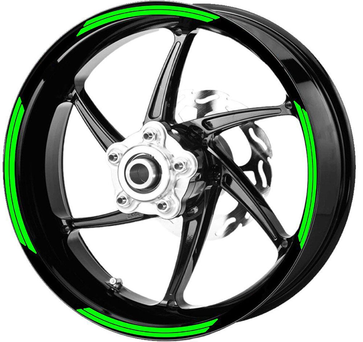 Double Stripe Floresan Yeşil Jant Şeridi Sticker Çınar Extreme 
