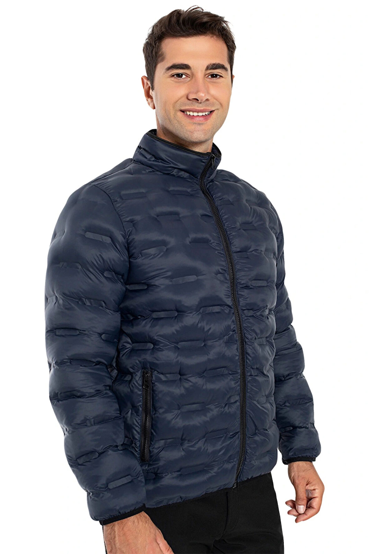 Crozwise Erkek Dolumlu Mont Lacivert 5031-11