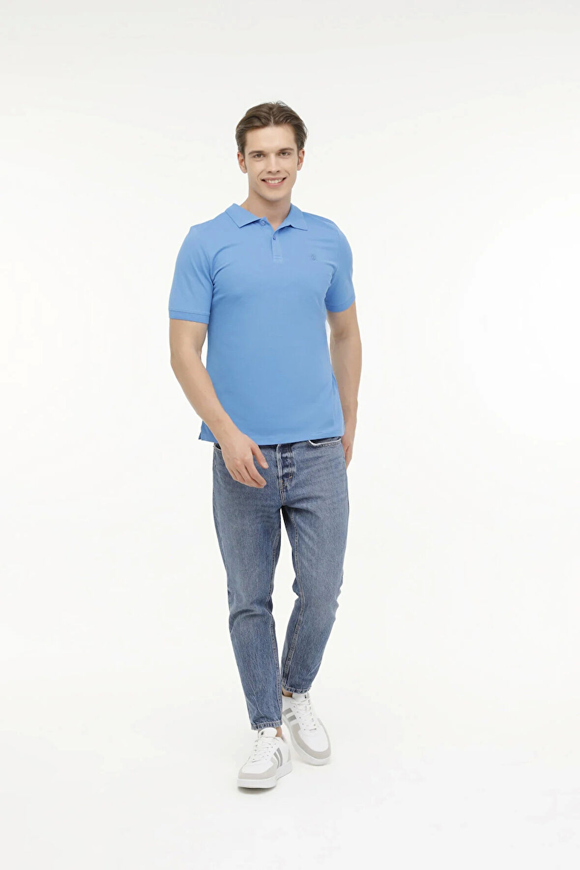 Lumberjack A10149746508010 4M M-Ct953 Basıc P.T-Sh 4Fx Havacı Mavı Erkek Polo T-Shırt