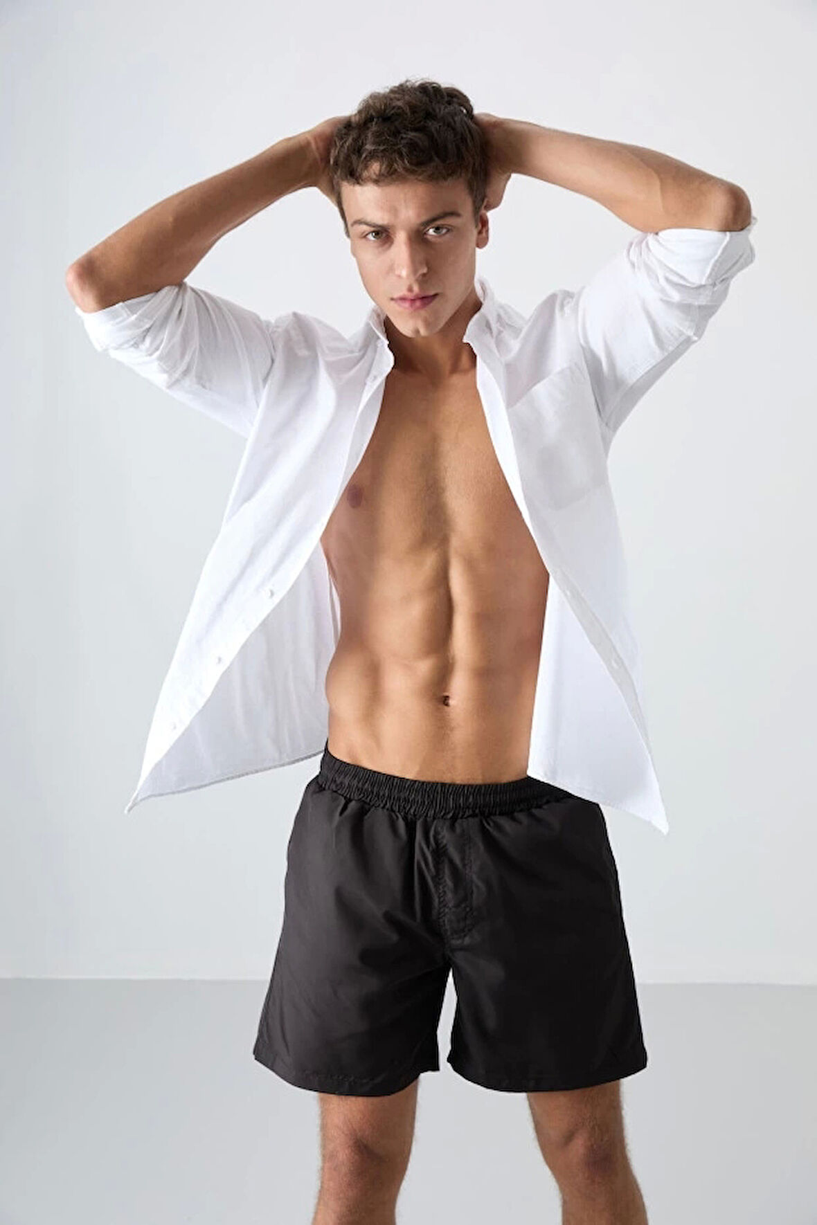 Tommy Lıfe Siyah Hızlı Kuruyan Standart Fit Erkek Deniz Şortu  81237