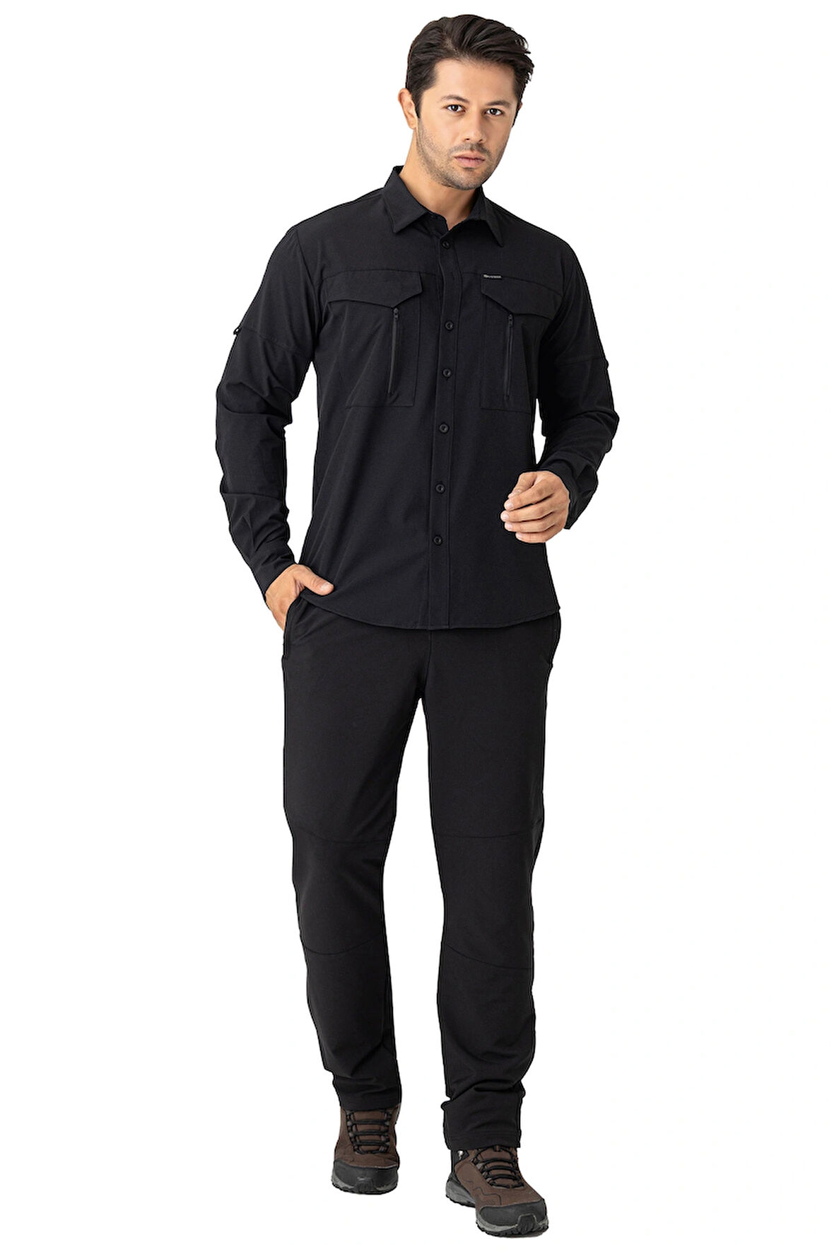 Crozwise Outdoor Kalın Erkek Alt Eşofman 2242 Siyah