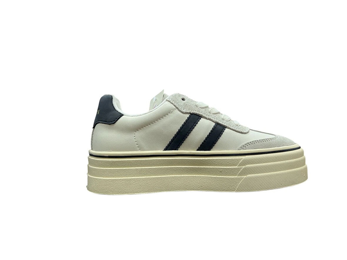 LUFİAN ANGELA KADIN YÜKSEK TABAN BEYAZ SNEAKER AYAKKABI 121230025