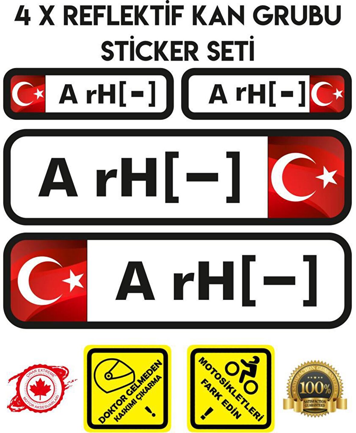 TR A rH - Reflektif Kan Grubu Seti Sticker Çınar Extreme 