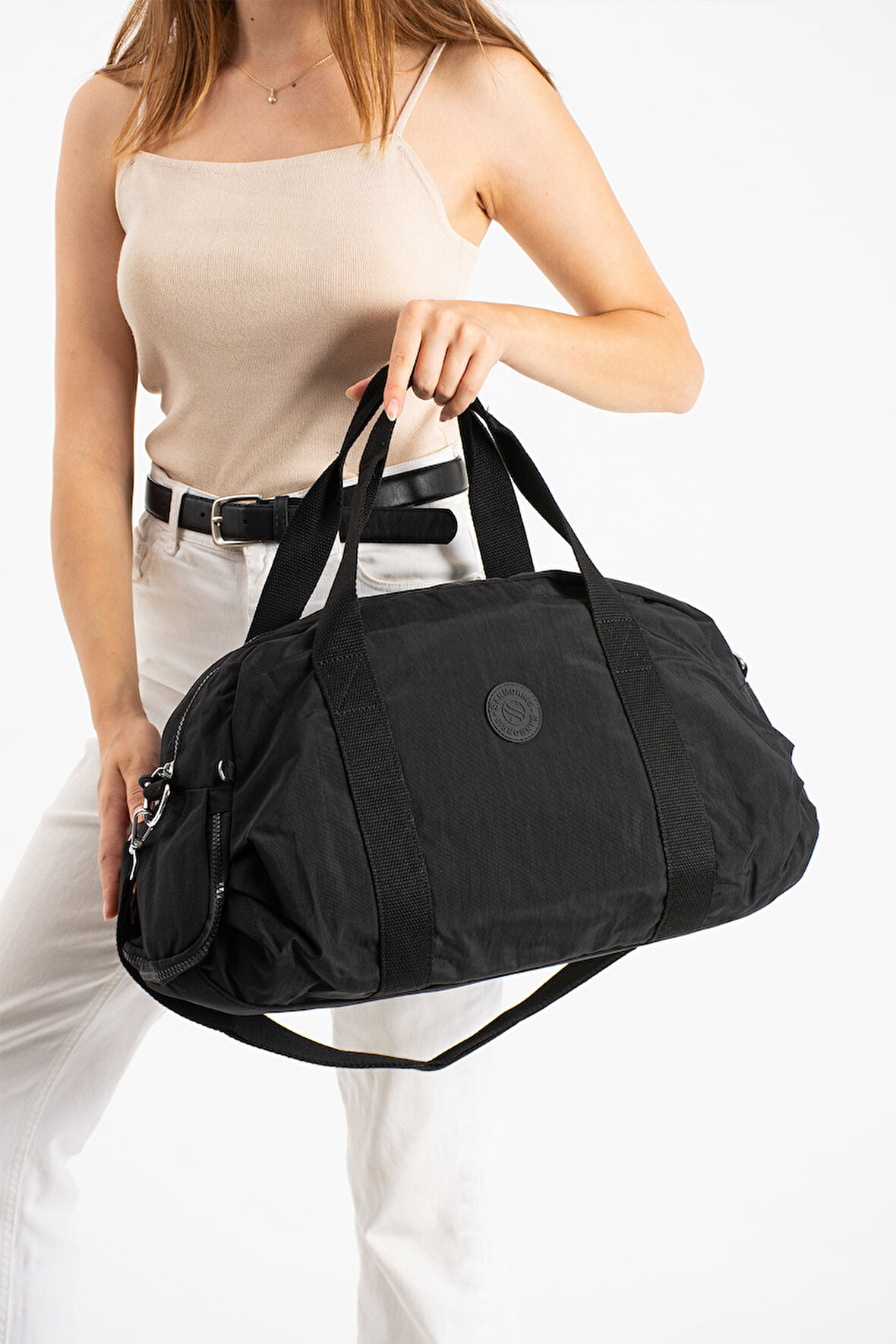 Çok Cepli Ayakkabı Bölmeli Spor El Valizi ve Seyahat Çantası Orta Boy HV3029 Siyah