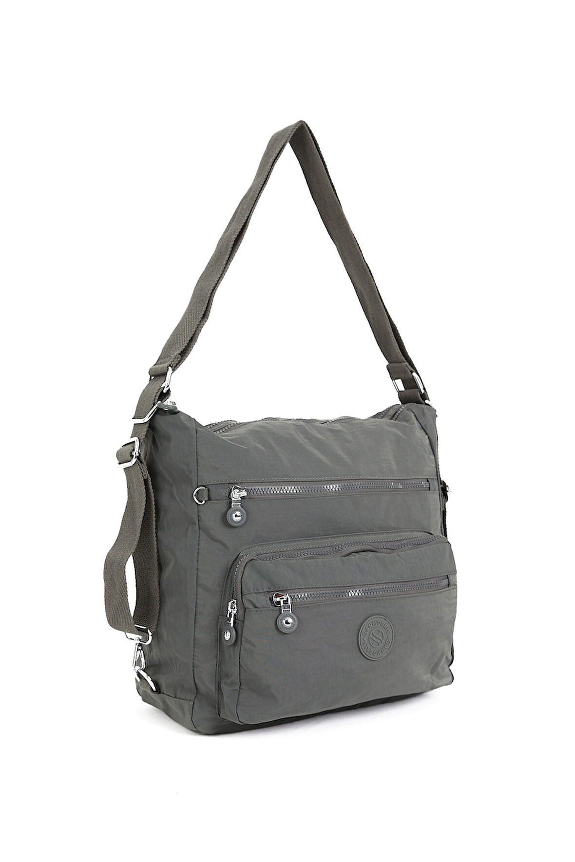 Çok Cepli Ayarlanabilir Çapraz Askılı Kadın Omuz ve Sırt  Çantası Büyük Boy Günlük HV3050 Koyu Gri