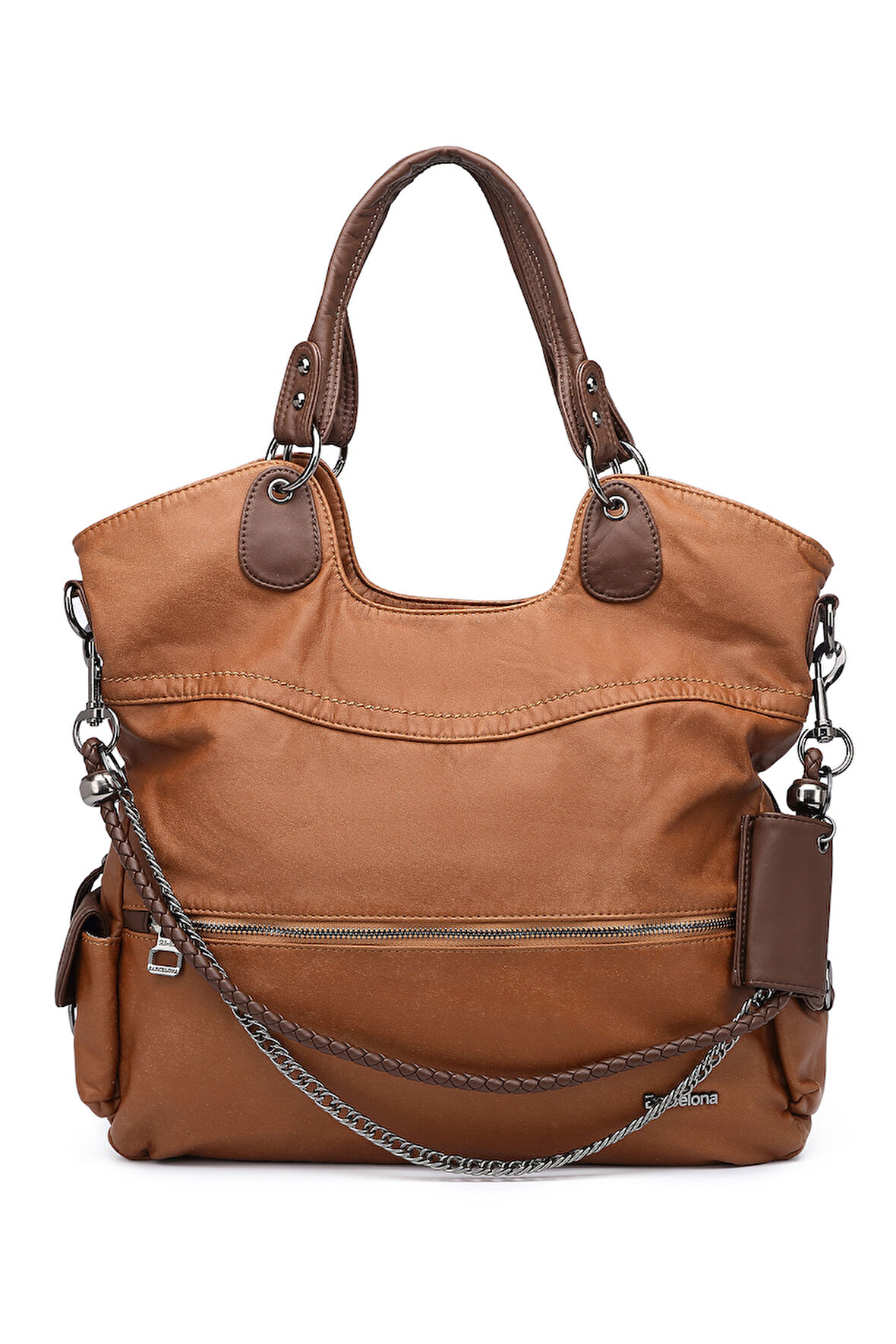 Barcelona Spor Bohem Tarzı Geniş ve Büyük Uzun Askılı Omuz Çantası 1582 Taba