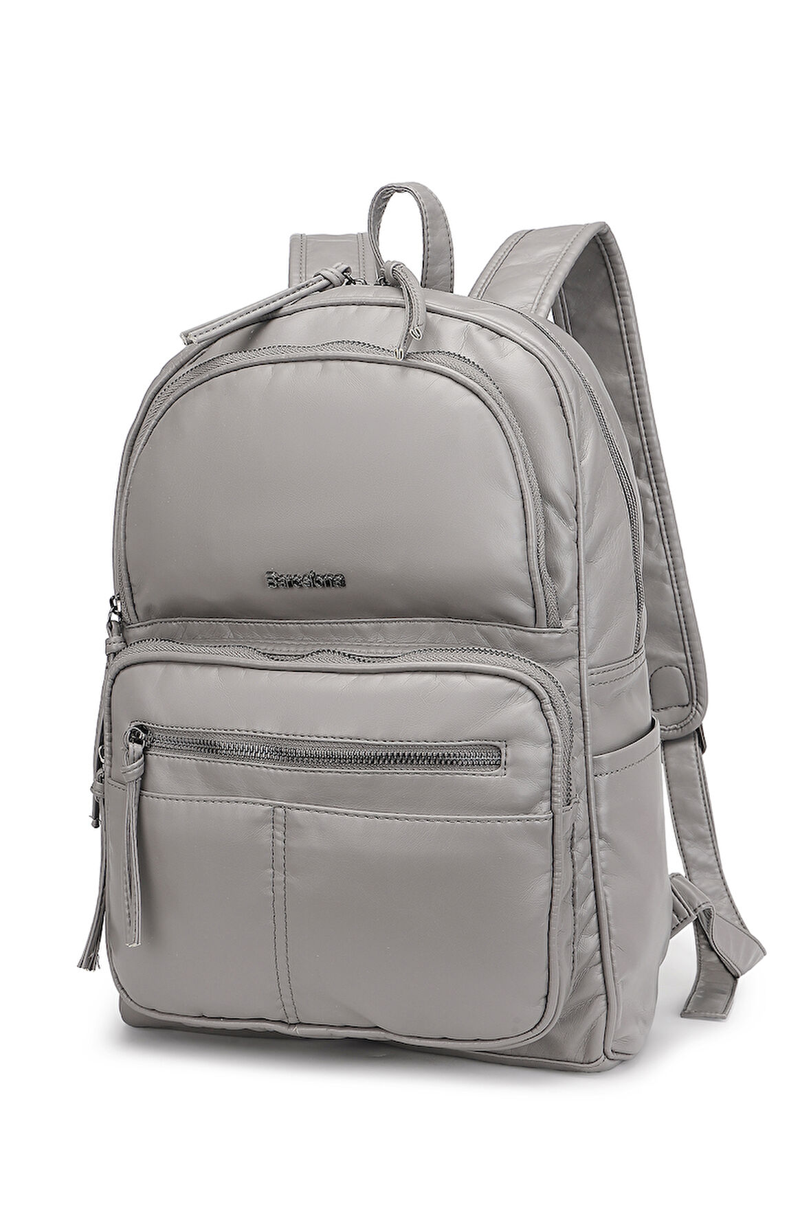 Barcelona Günlük Çok Cepli Orta Boy Kadın Sırt  Çantası 1872 Koyu Gri
