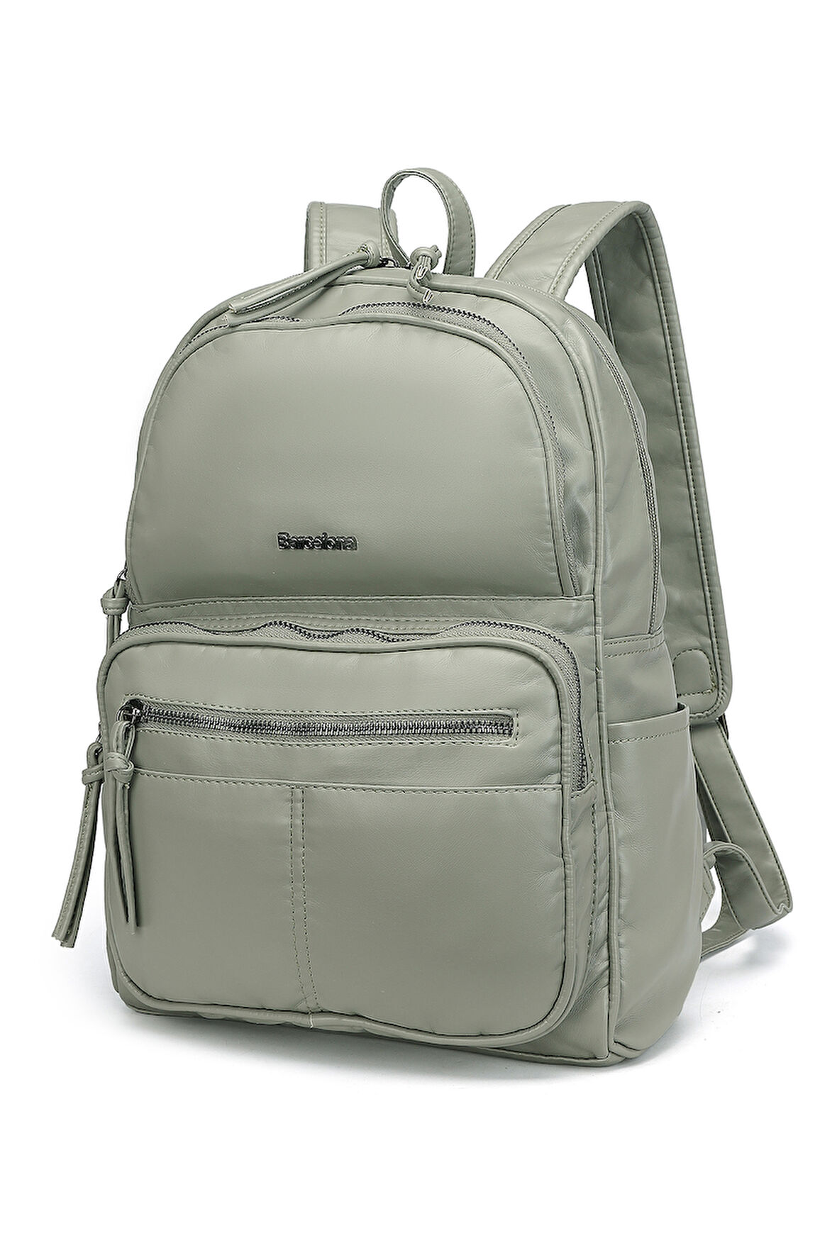 Barcelona Günlük Çok Cepli Orta Boy Kadın Sırt  Çantası 1872 Mint