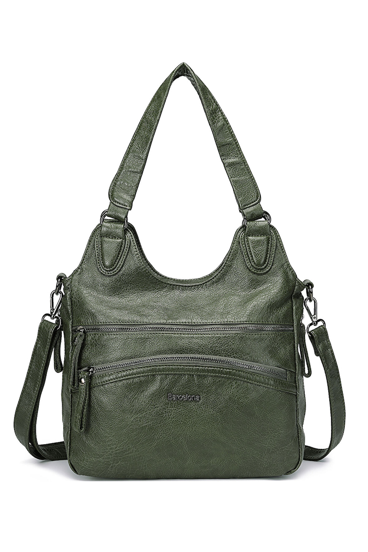 Barcelona Günlük Kadın El ve Omuz Çantası Uzun Askılı Çok Cepli 1893 Yeşil