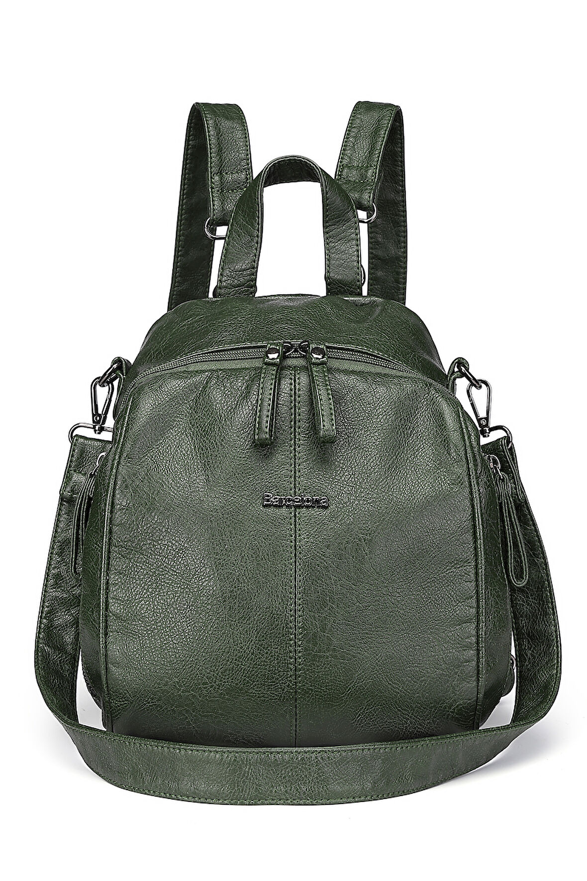 Barcelona Günlük Çok Cepli, Spor ve Rahat Orta Boy Kadın Sırt Çantası 1901 Yeşil