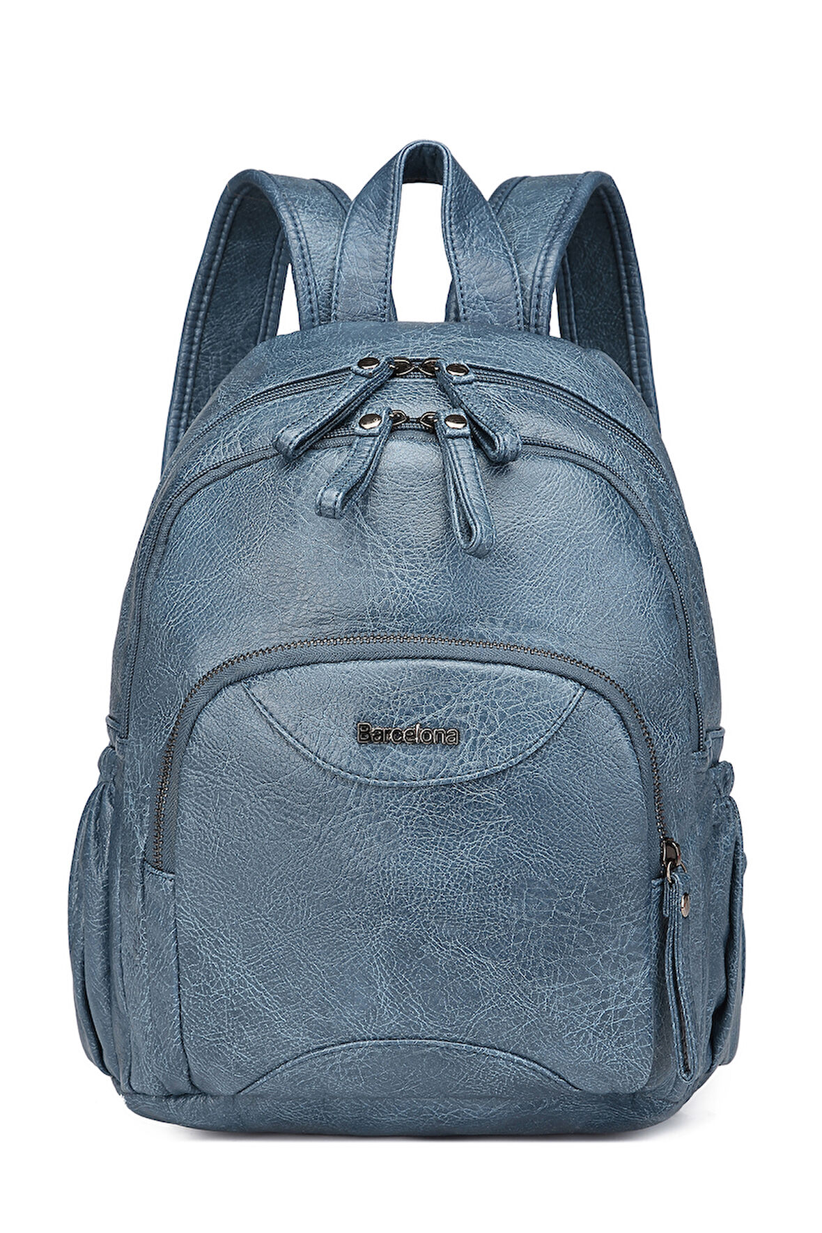 Barcelona Çok Cepli Günlük Orta Boy Kadın Kaliteli Sırt Çantası 1906 Buz Mavi