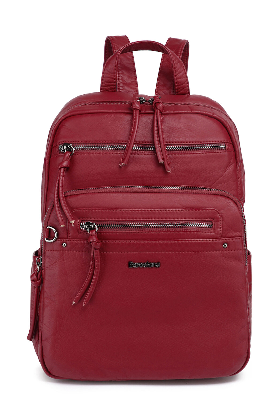 Barcelona Günlük Orta Boy Spor Çok Cepli Kadın Sırt Çantası 1928 Bordo