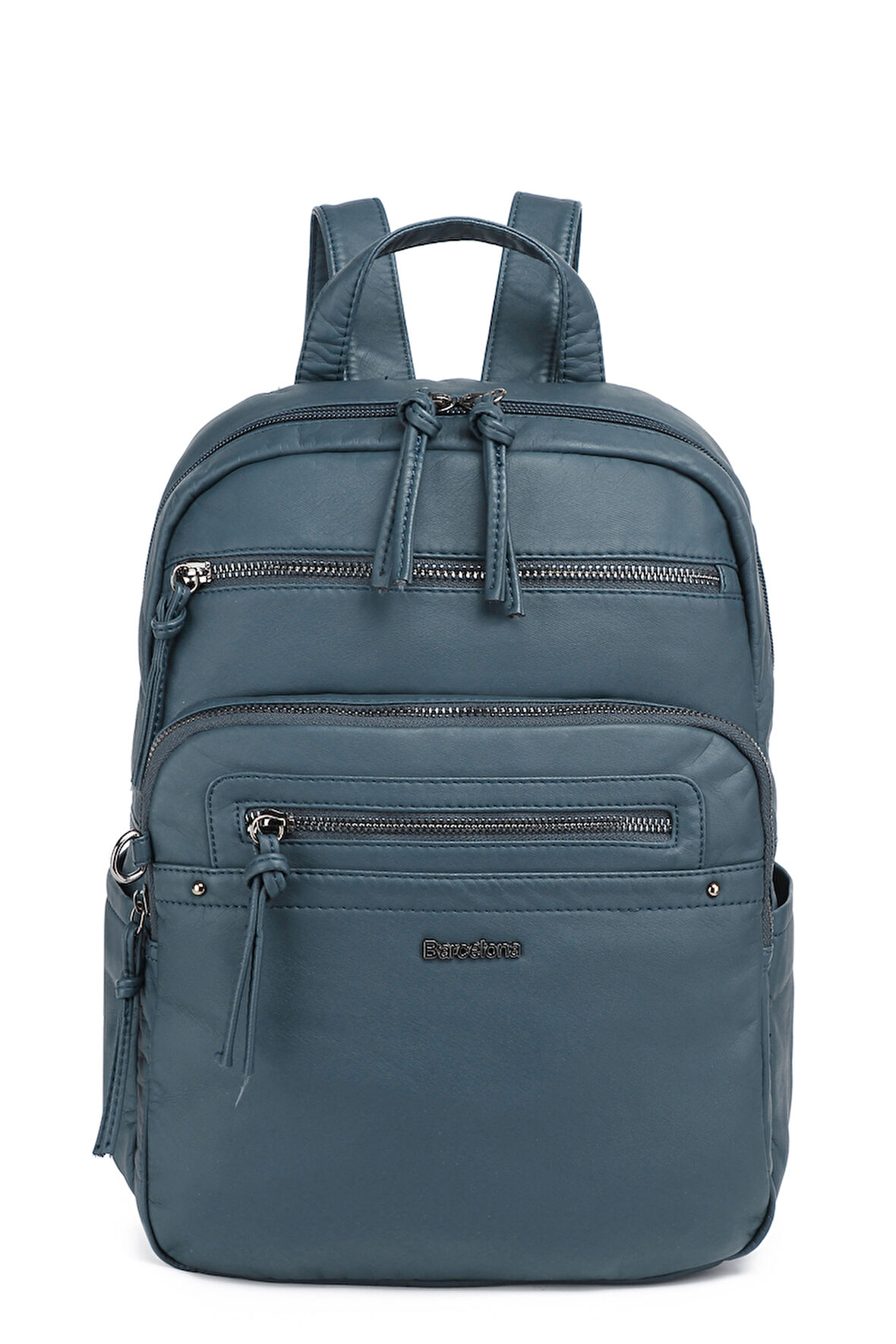 Barcelona Günlük Orta Boy Spor Çok Cepli Kadın Sırt Çantası 1928 Jeans Mavi