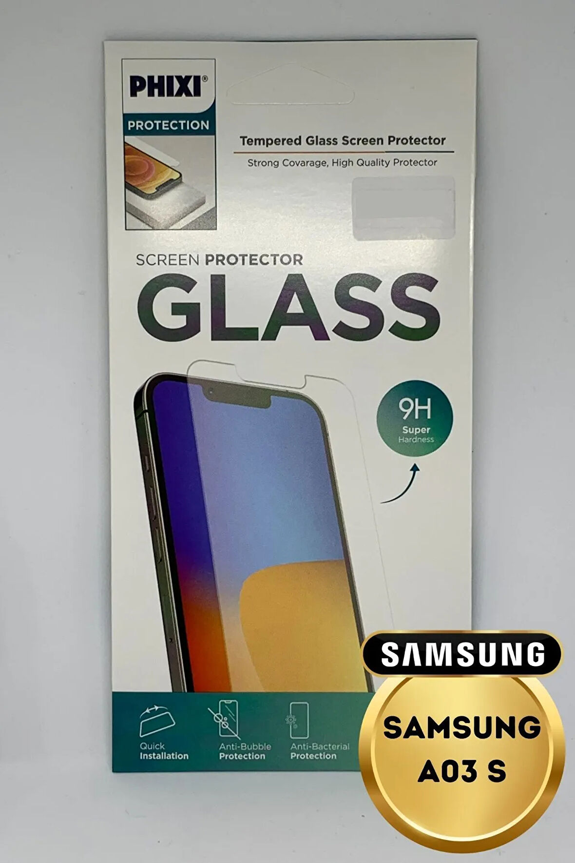 Samsung A03 S Uyumlu Temperli Tam Koruma Şeffaf Cam Ekran Koruyucu