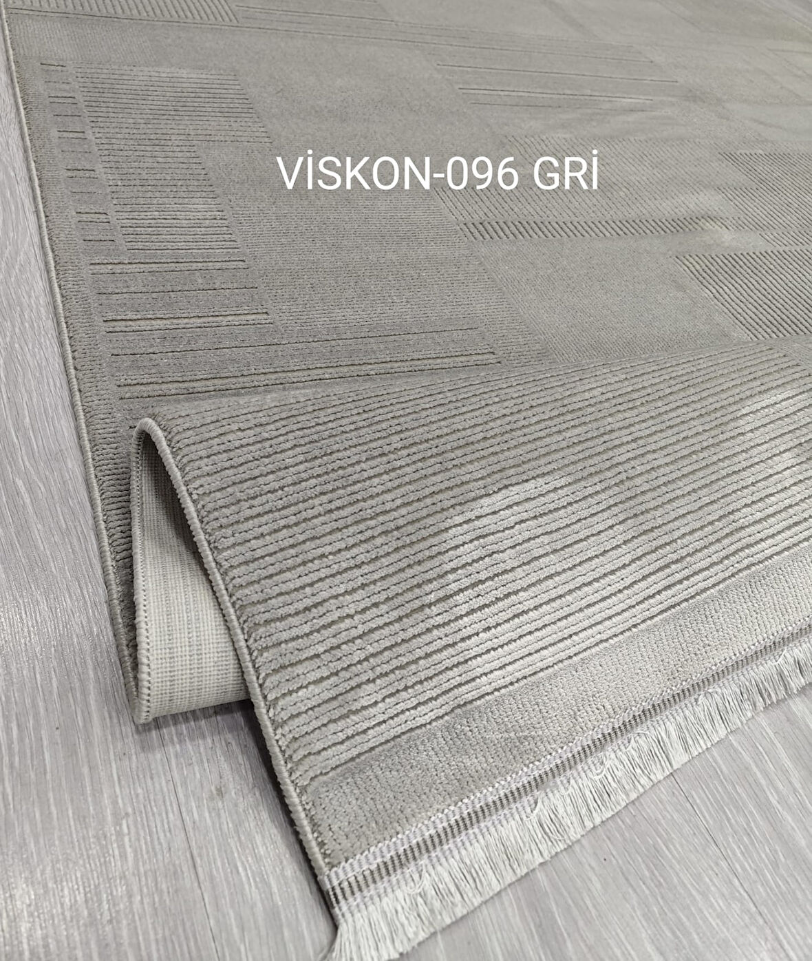 Decoser Viskon Koleksiyonu Viskon Akrilik dokuma Bambu Halı DH096 Gri