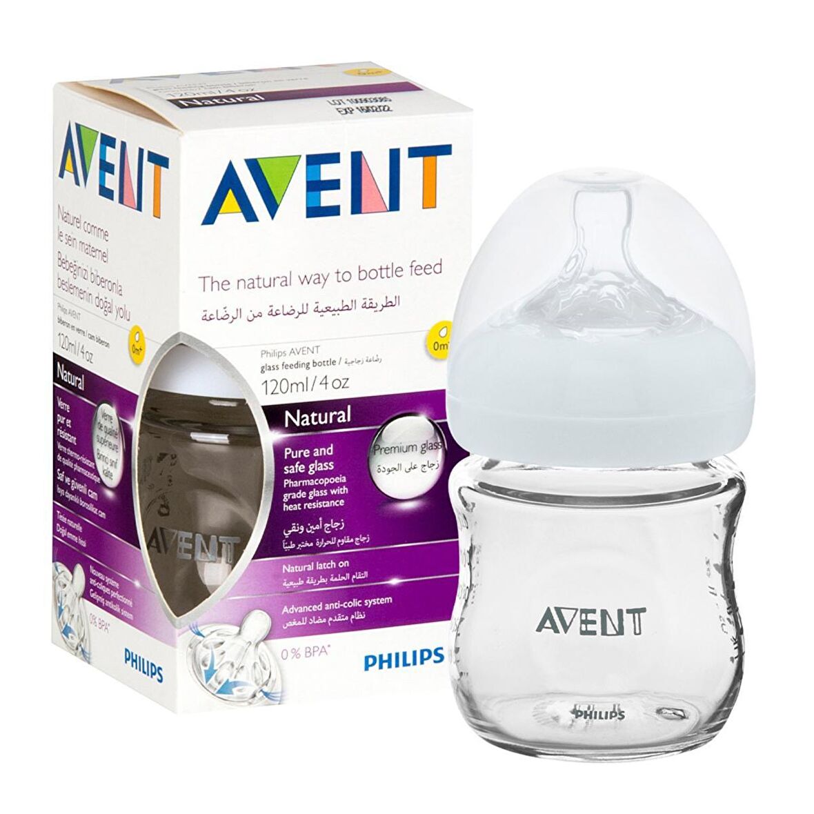 Philips Avent SCF051/17 Natural Cam Biberon 120 ml 1 Ay+