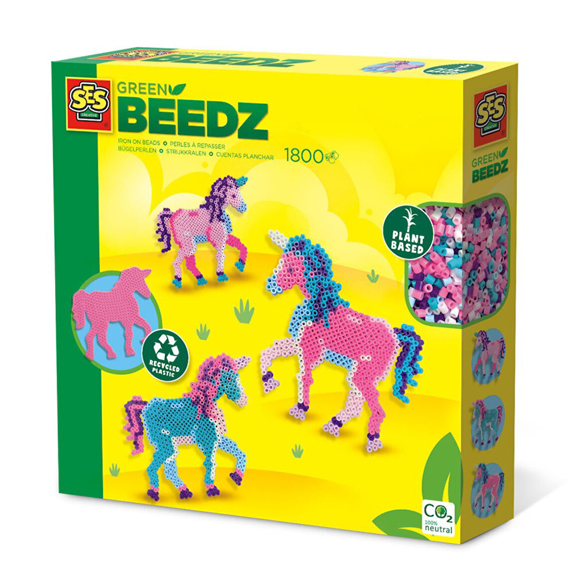 SES Creative Green Beedz - Eko Ütü Boncukları - Unicorn