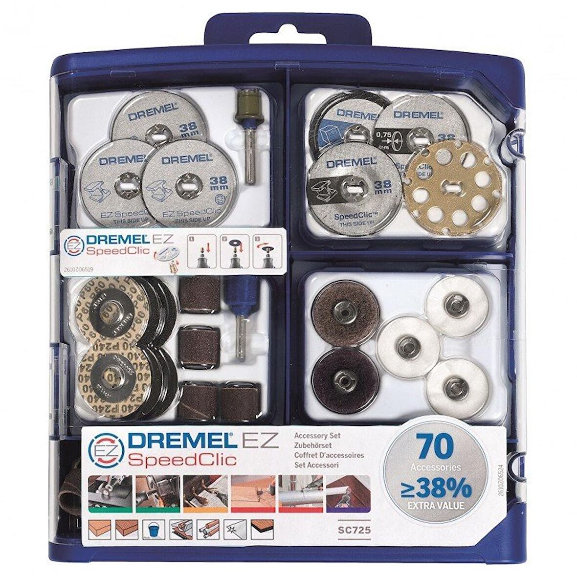 Dremel Speed Clic Çok Amaçlı Aksesuar Seti 70 Parça