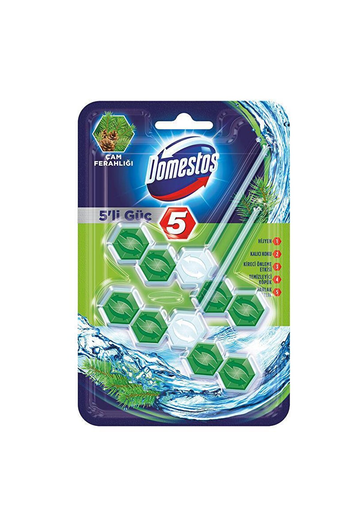 DOMESTOS WC BLOK L 5Lİ GÜÇ CAM FERAHLIĞI 110GR