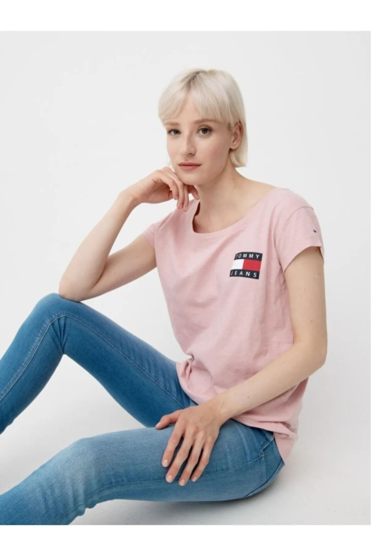 Tommy Hılfıger Chest Box Logo Women Tee