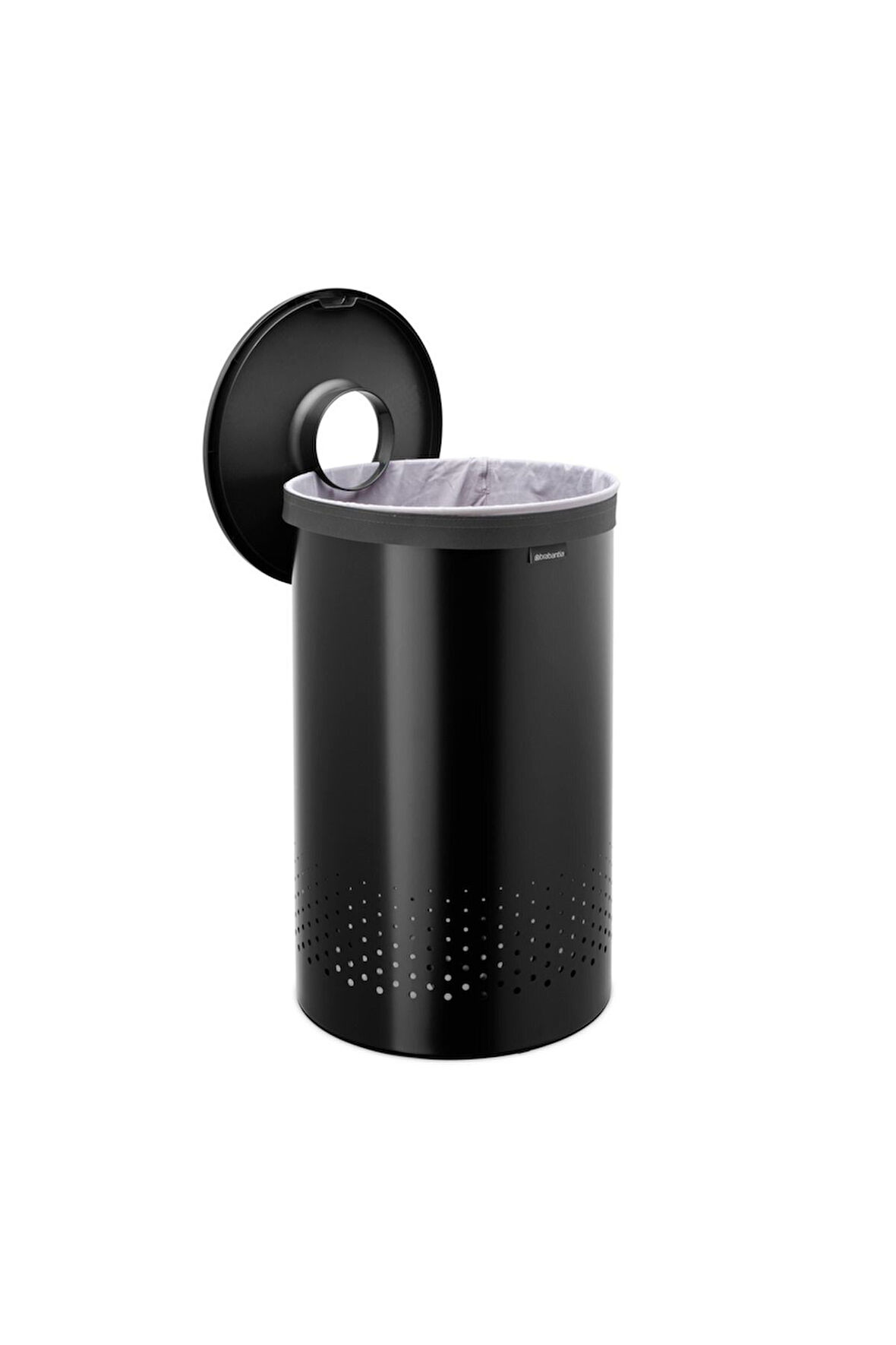 Brabantia Matt Black Plastik Kapaklı Çamaşır Sepeti 60lt