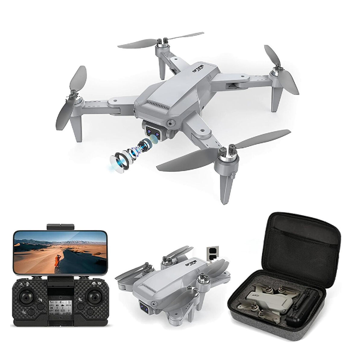 RC Quadcopter Katlanabilir Otomatik Dönüş Geri Takip Özellikli 4K Video Wifi Kamera FPV Drone