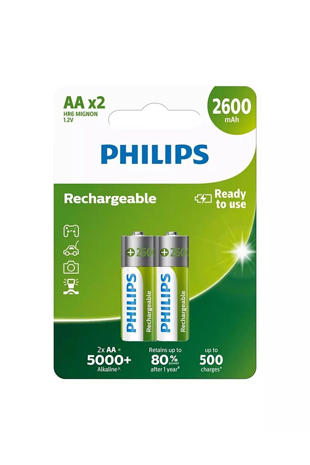 R6b2a260/10 Şarj Edilebilir Aa 2600 Mah 2li Kalem Pil