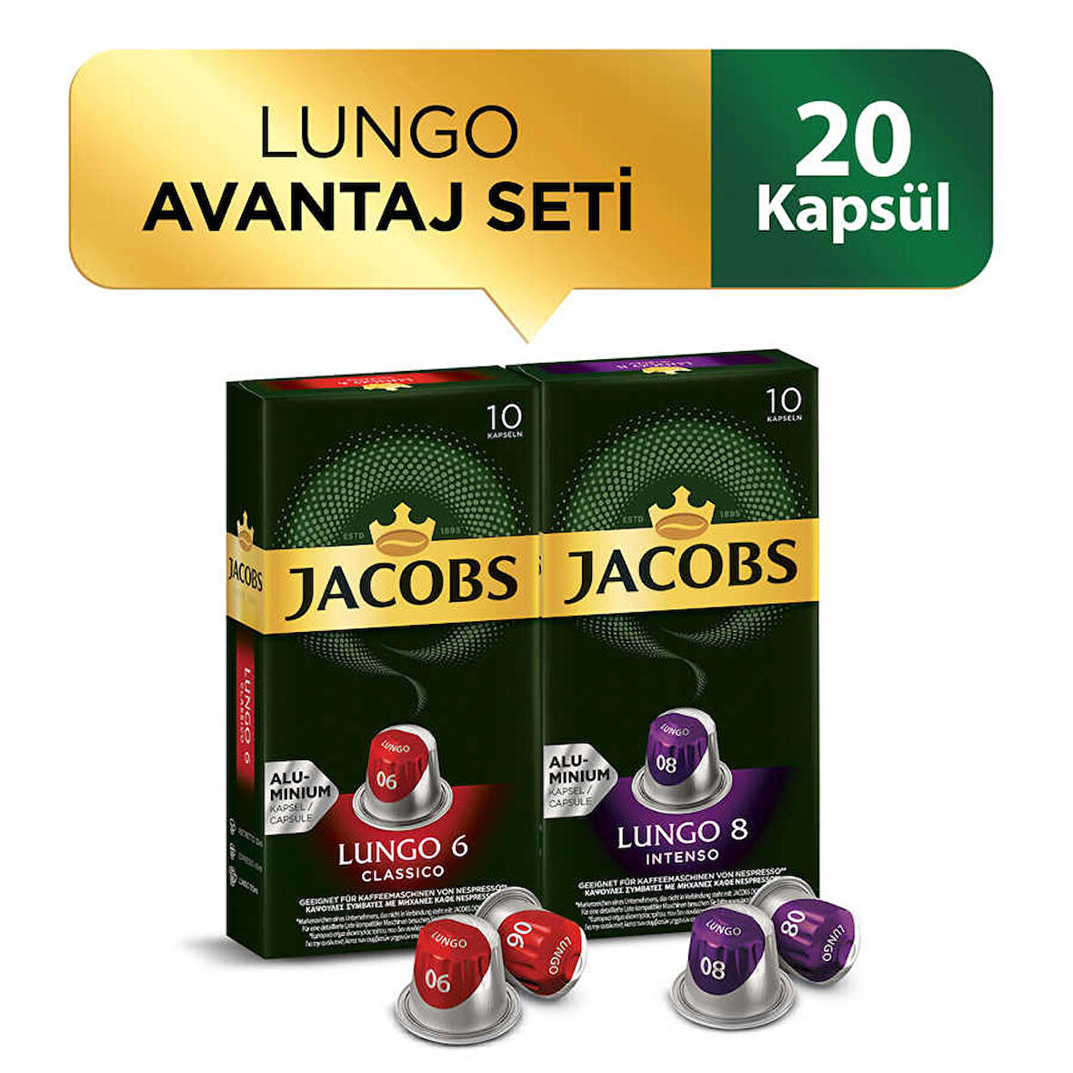 Jacobs Lungo Kapsül Kahve Avantaj Seti 20 Kapsül