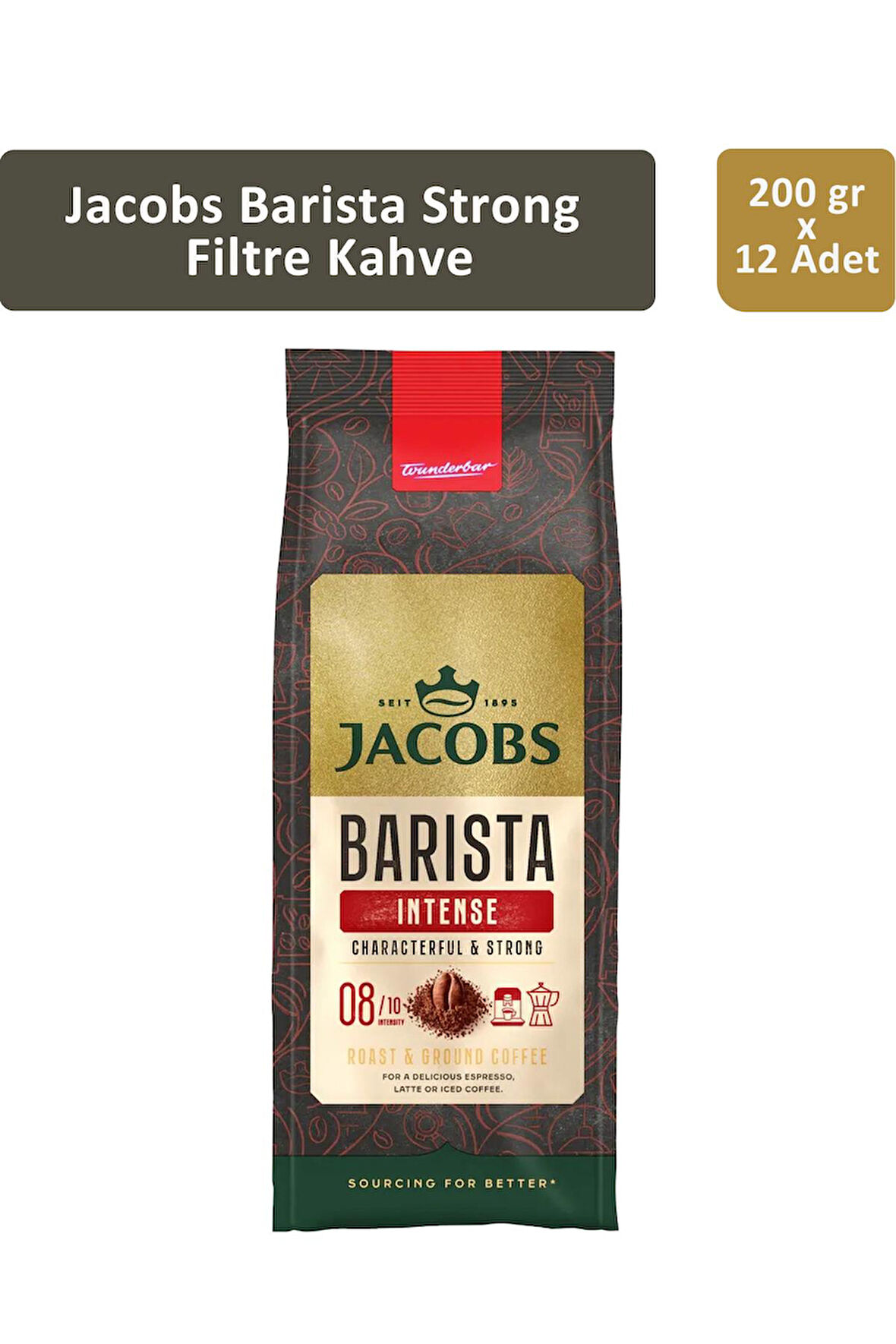 Jacobs Barista Strong Filtre Kahve 200 gr x 12 Adet