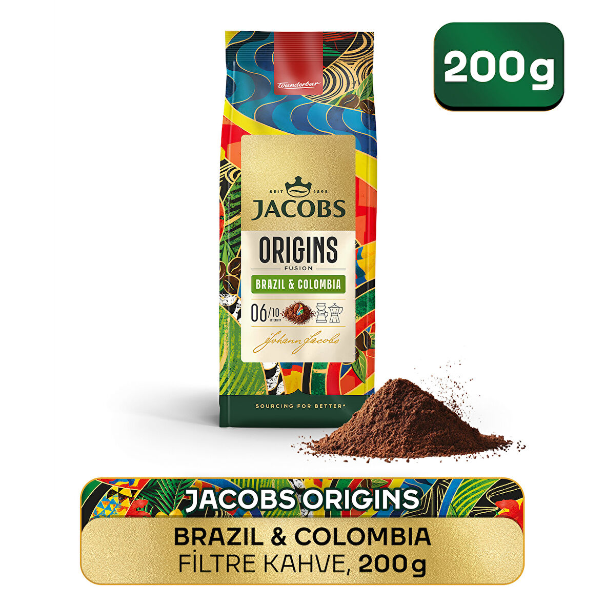 Jacobs Origins Brazil & Colombia Filtre Kahve 200gr