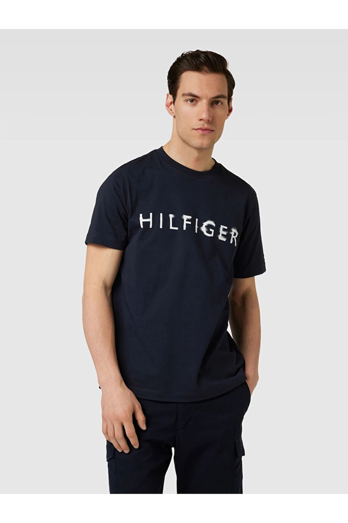 Bisiklet yaka Pamuklu Yazılı Erkek t-shirt