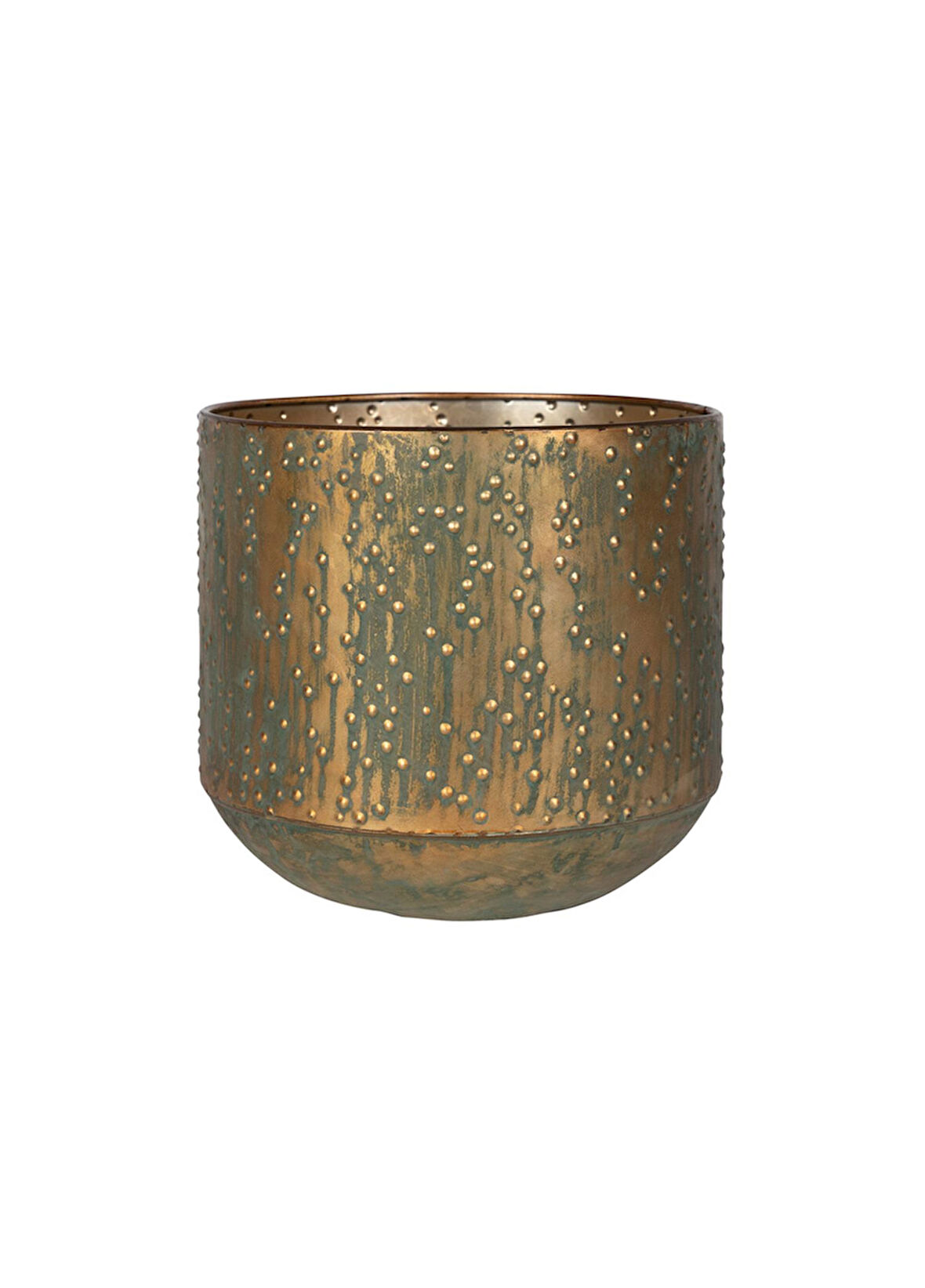 Lian Bakır Yeşil M Metal Saksı 