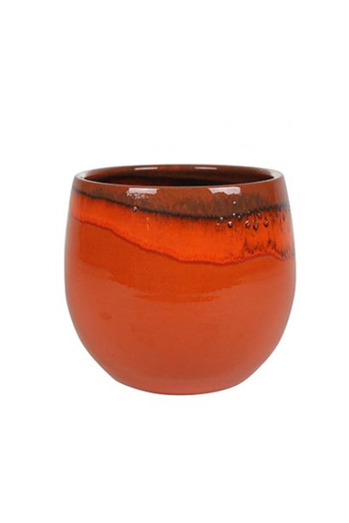 Charlotte Turuncu Seramik Saksı 23*20cm