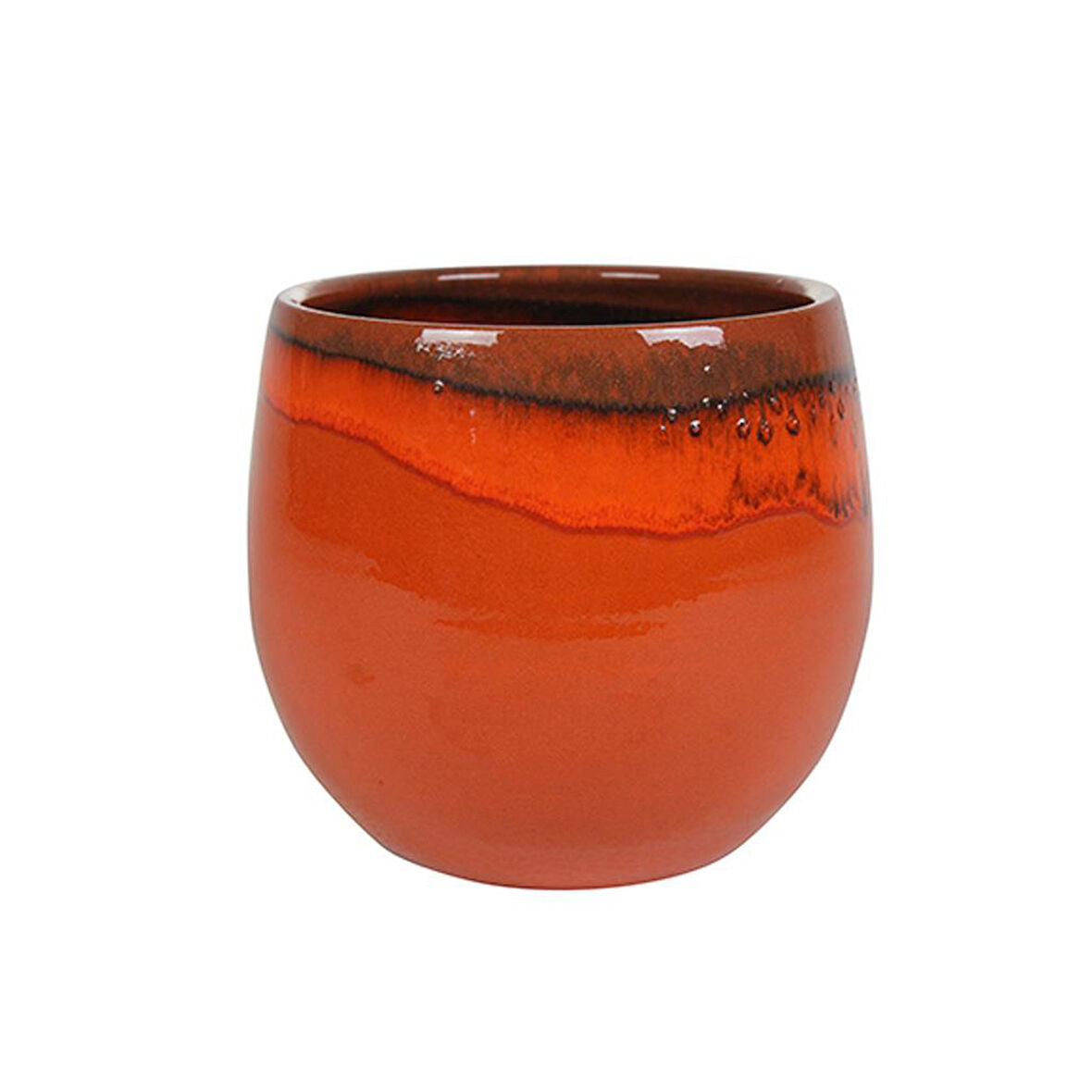 Charlotte Turuncu Seramik Saksı 30*26cm