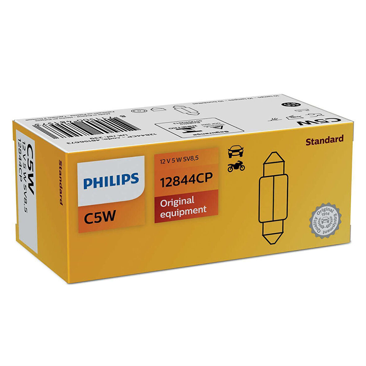 Philips Minyatür Vision 11x39 12V 5W Sofit 12844CP - 10 Adet