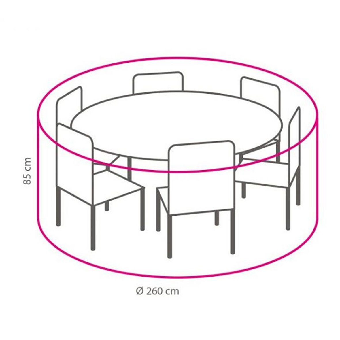 Premium Bahçe Masası Koruma Örtüsü Yuvarlak Max 200cm