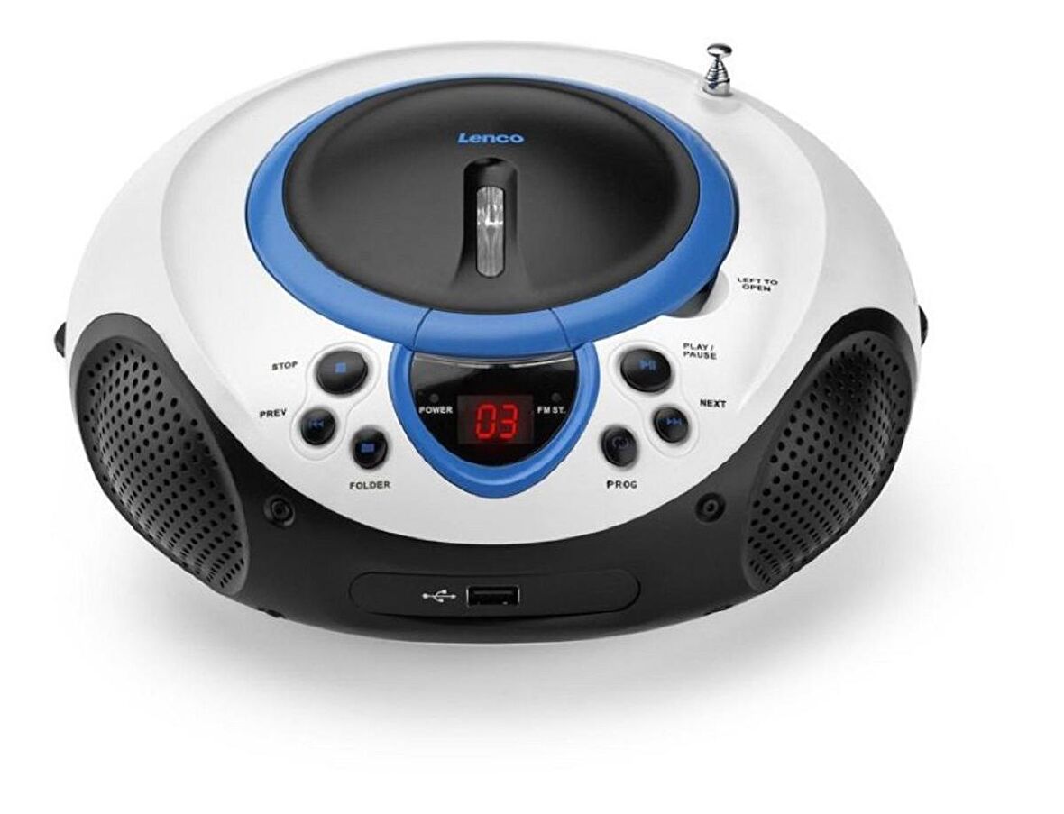 Lenco SCD-38 Mavi Taşınabilir Müzik Seti Radyo CD Çalar MP3 USB