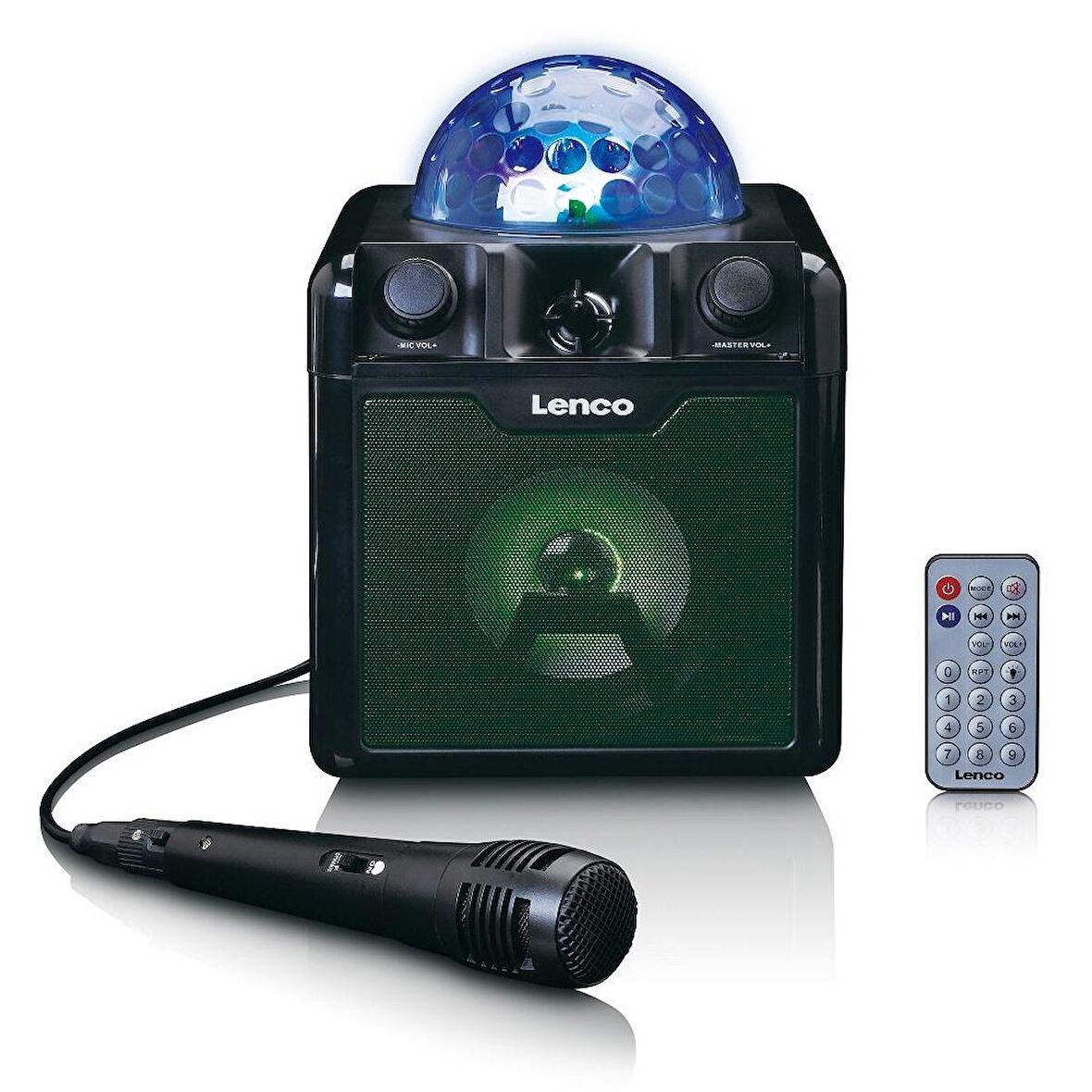 LENCO BTC-055 BK - IŞIKLI BLUETOOTH HOPARLÖR, USB, SD, RC, MIC, AC