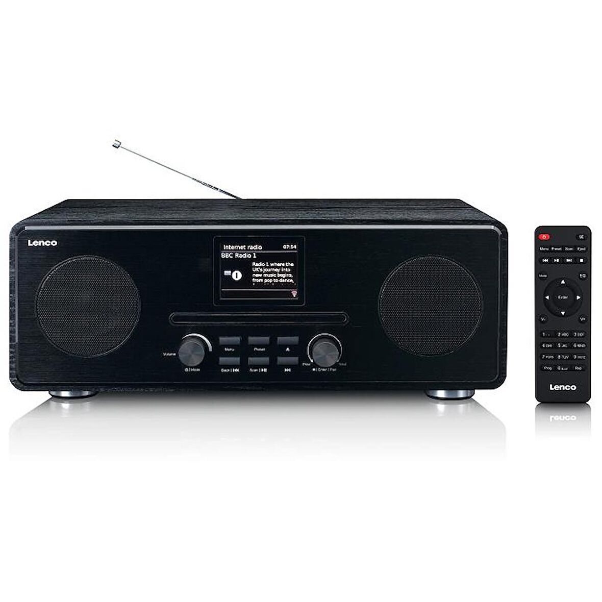 Lenco DIR-261 Internet Radyo DAB+ CD Bluetooth Kumandalı FM Radyo Siyah