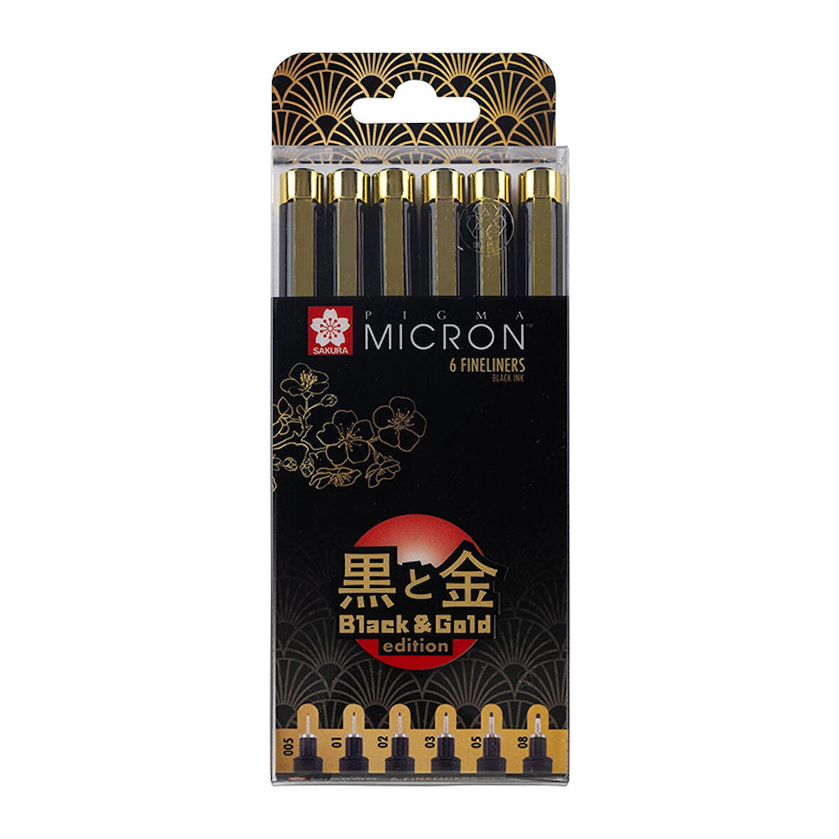 Sakura Pigma Micron Black Gold Edition Teknik Çizim Kalemi 6lı Set