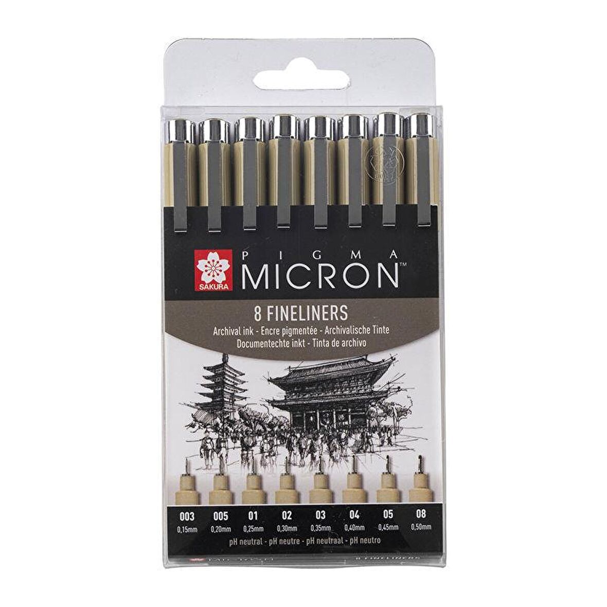 PIGMA MICRON SET 8 BLACK