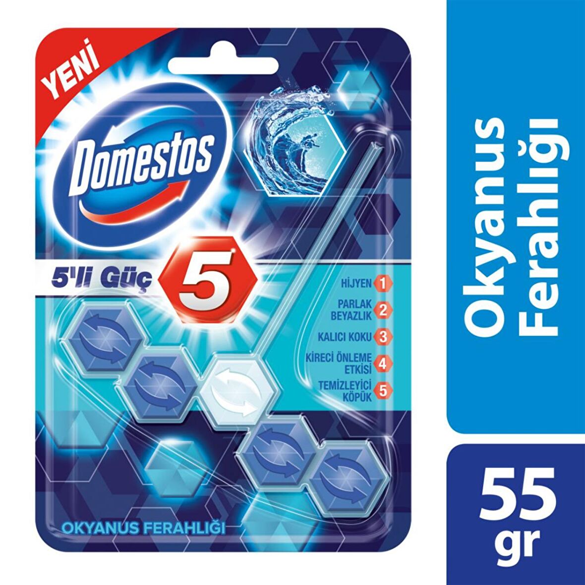 DOMESTOS WC BLOK L 5Lİ 55GR OKYANUS FERAHLIĞI