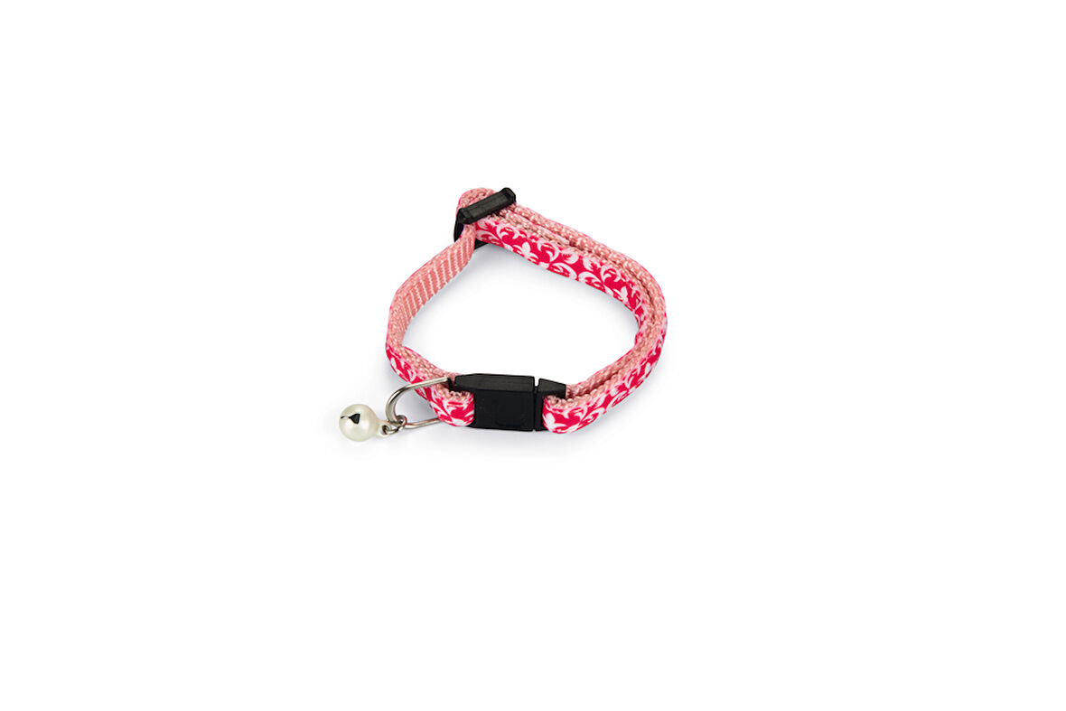 Beeztees Yavru Kedi Boyun Tasması, Zilli, Pembe, 16-23cm