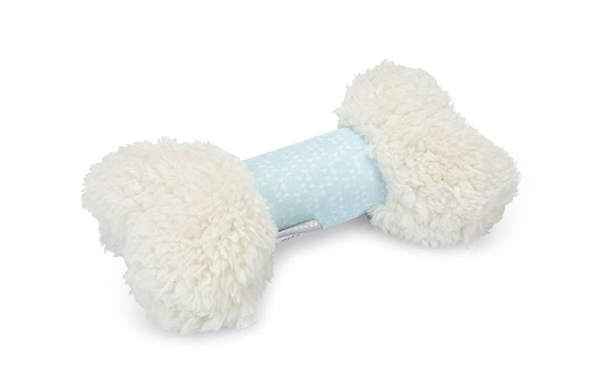 Karlıe Yavru Köpek Peluş Oyuncak Kemik 21 Cm Beyaz