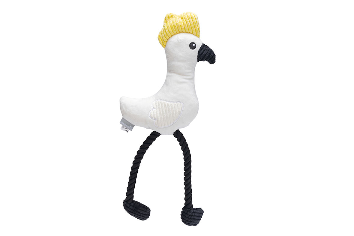 Beeztees Köpek Oyuncağı, Sesli, Papağan, Peluş, Beyaz, 42x19,5x6cm