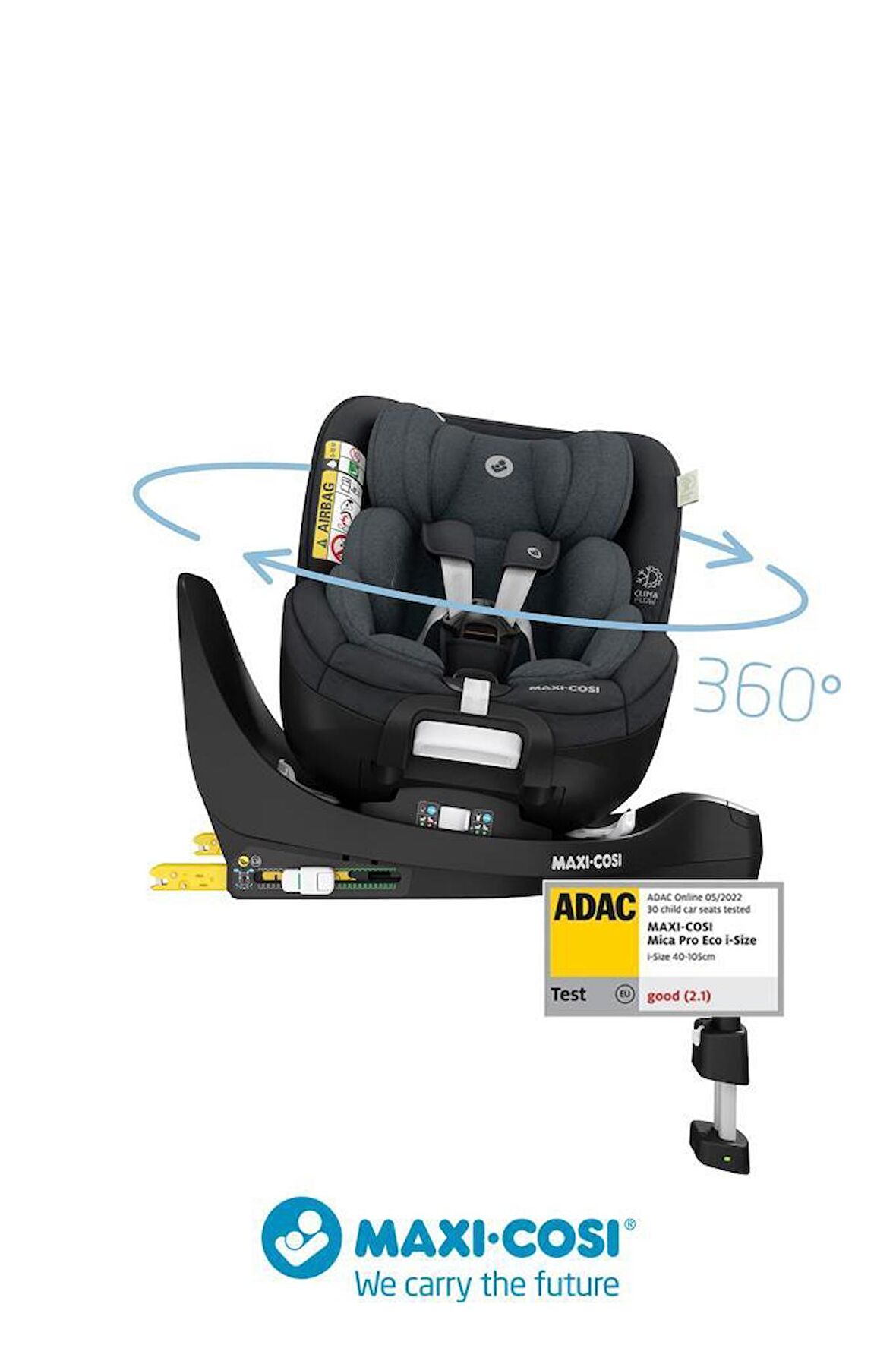 Maxi-Cosi Mica Pro Eco I-Size 360° Dönebilen Isofixli 0 - 18 kg Oto Koltuğu Antrasit