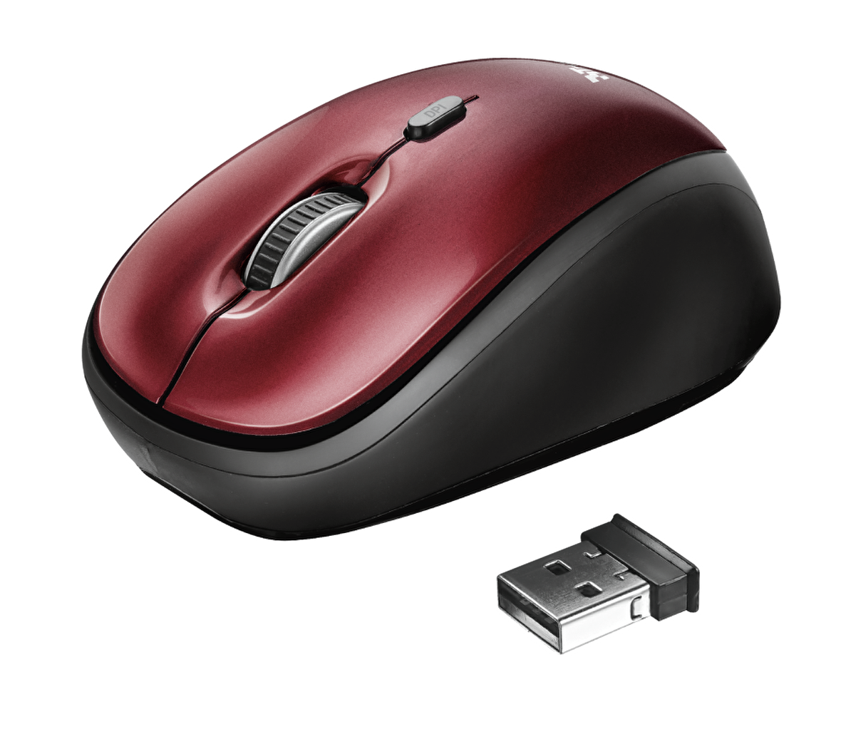 Trust 19522 Yvi Kablosuz Optik Mouse Kırmızı